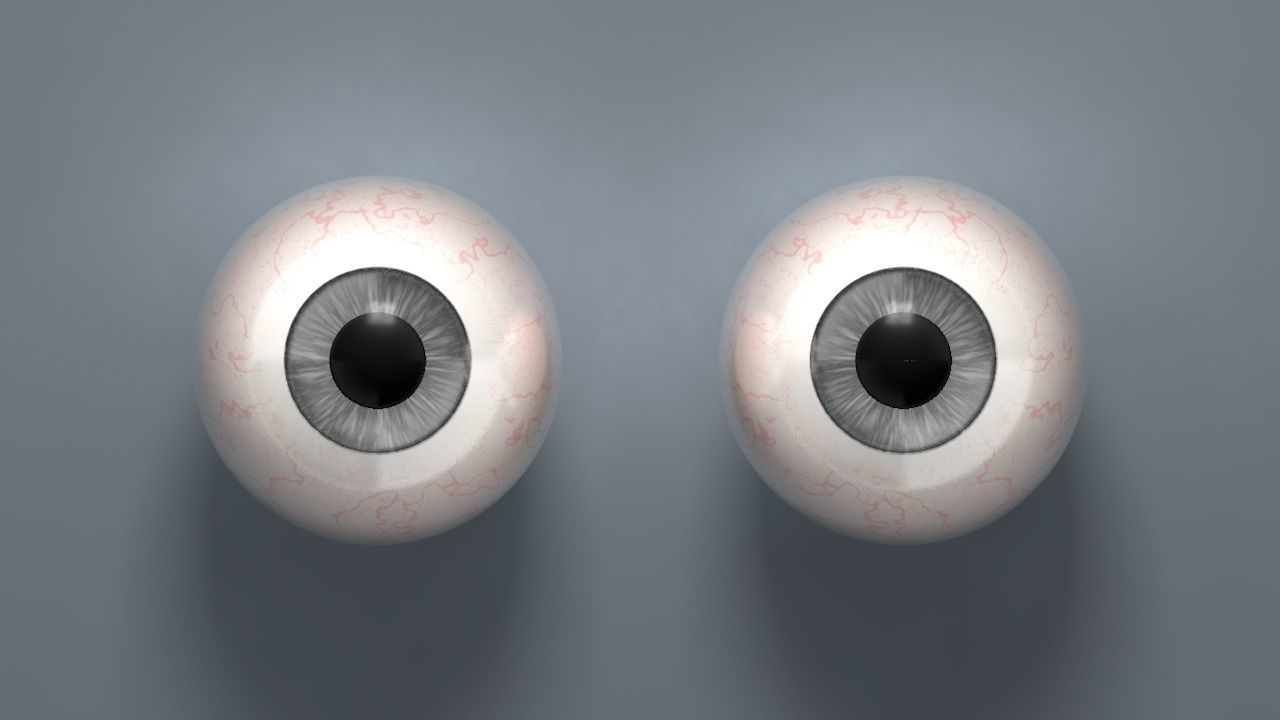 Grey Eyeball Low-poly 3D model_1
