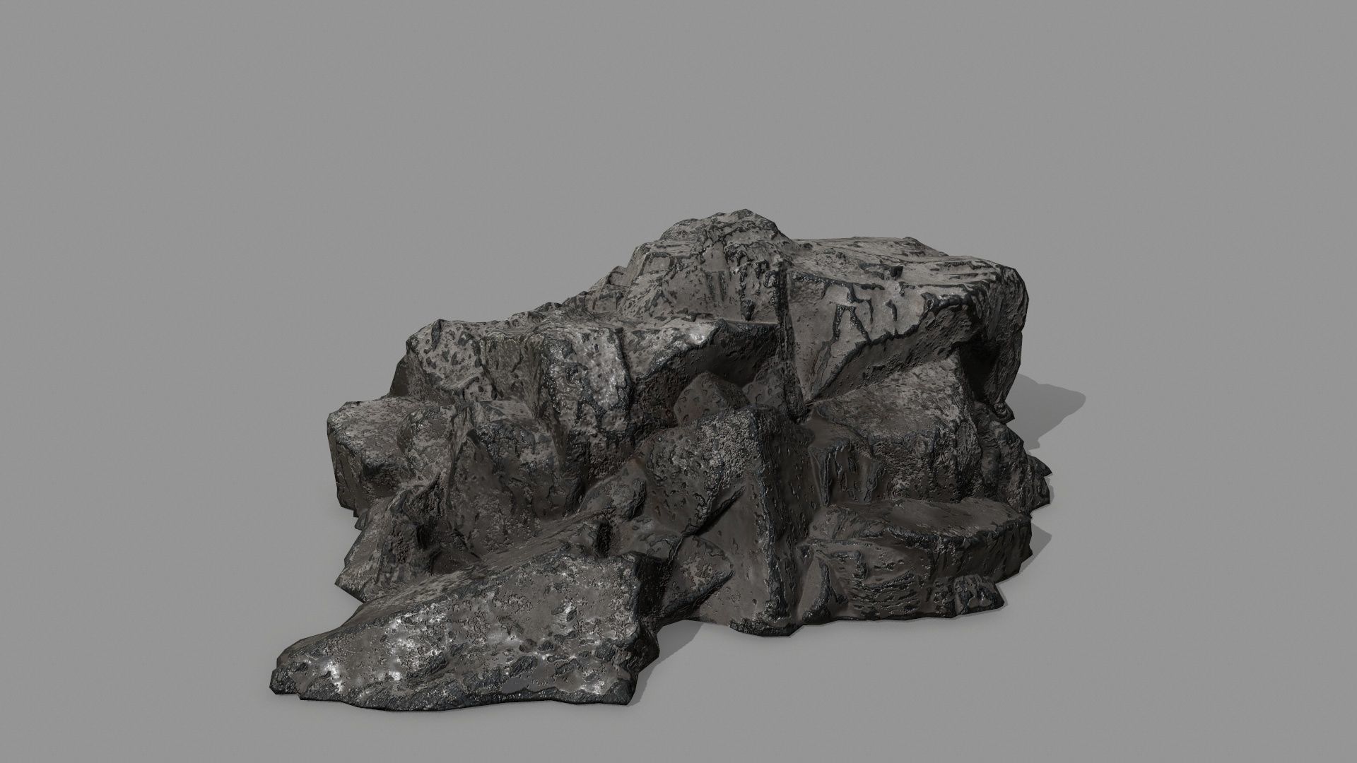 Rock Set Low-poly 3D model_8