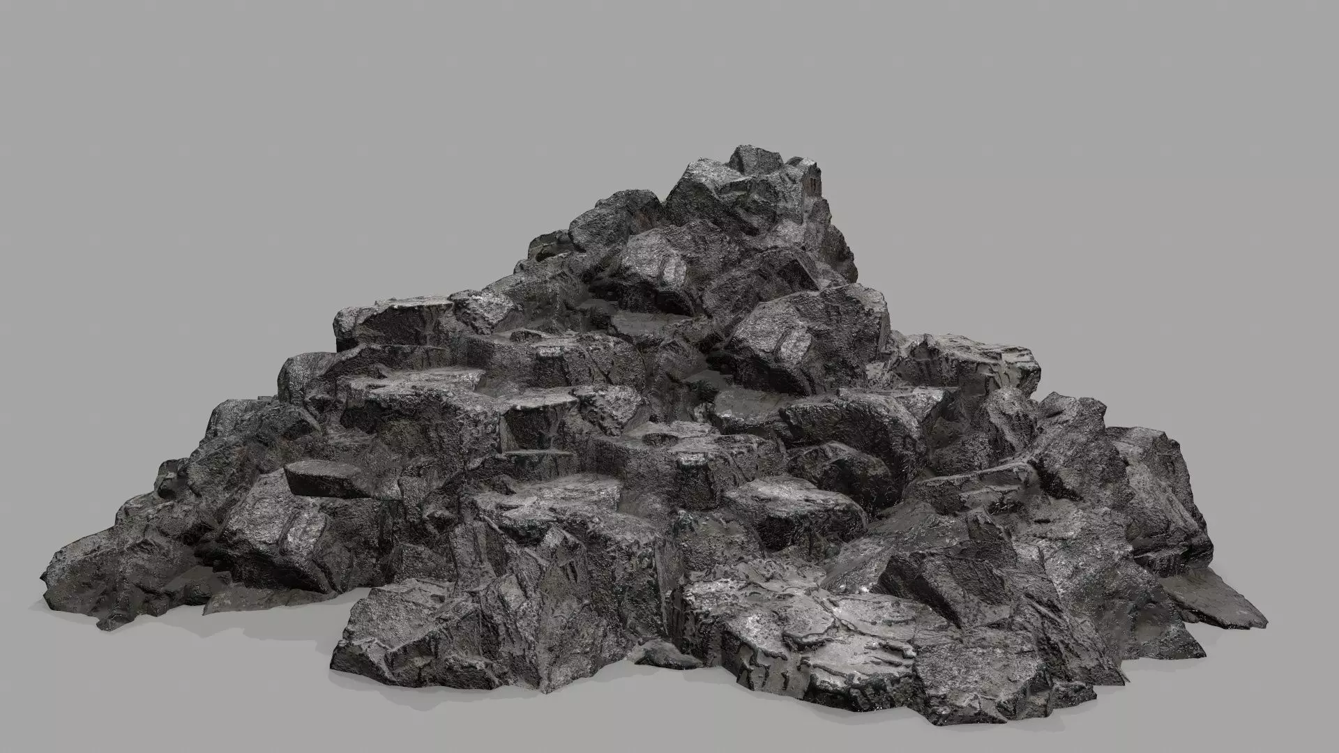 Rock Set Low-poly 3D model_0