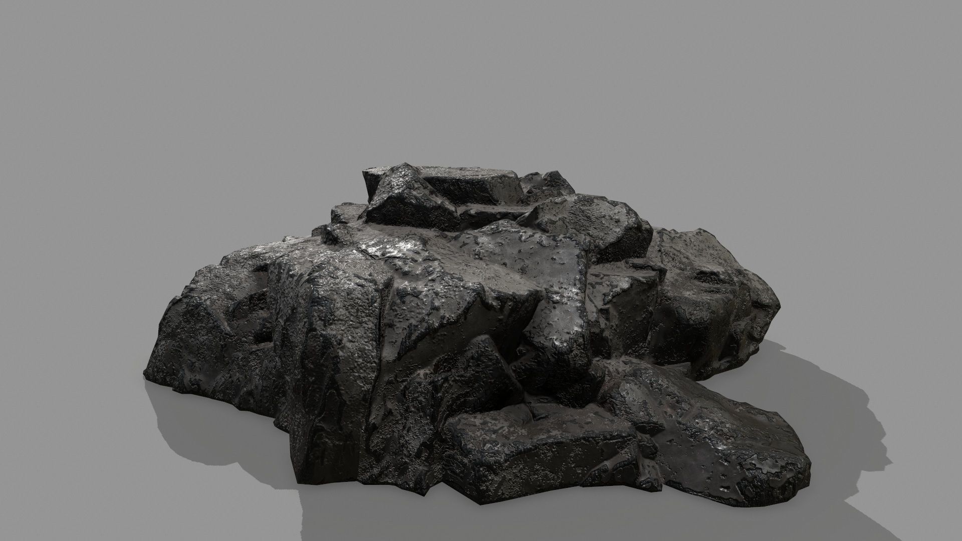 Rock Set Low-poly 3D model_4