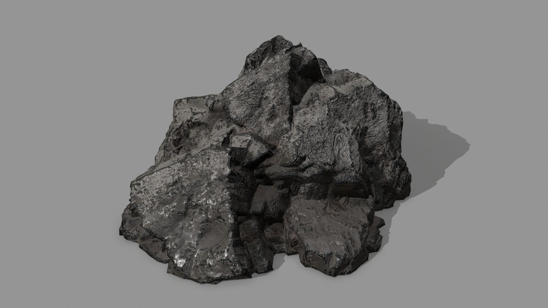 Rock Set Low-poly 3D model_9