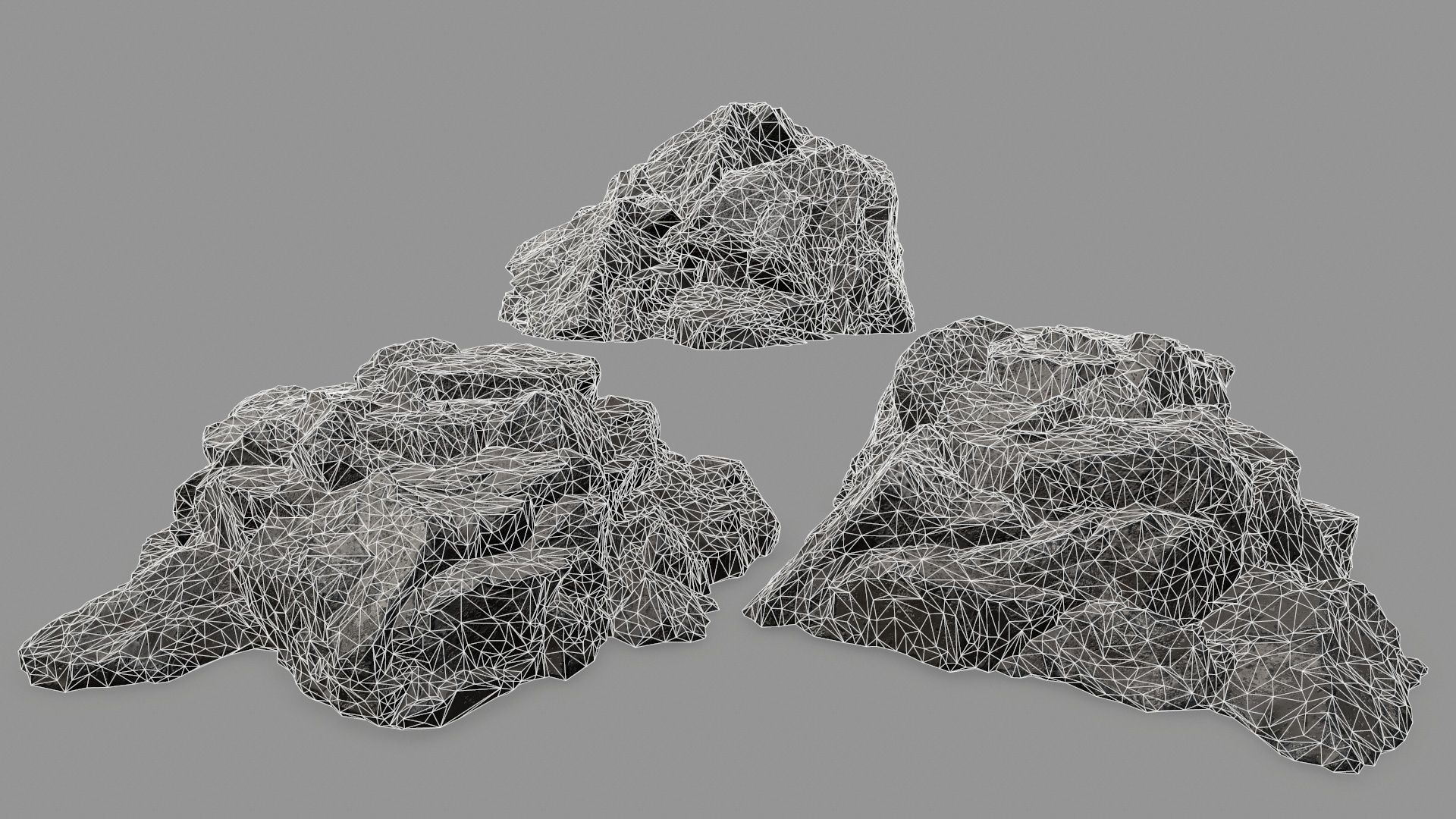 Rock Set Low-poly 3D model_2