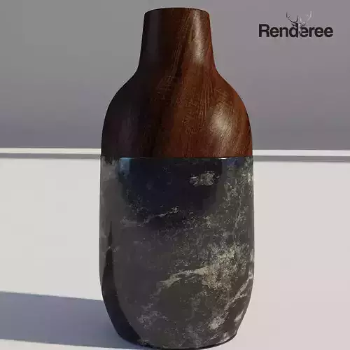 Wooden Cement Vase