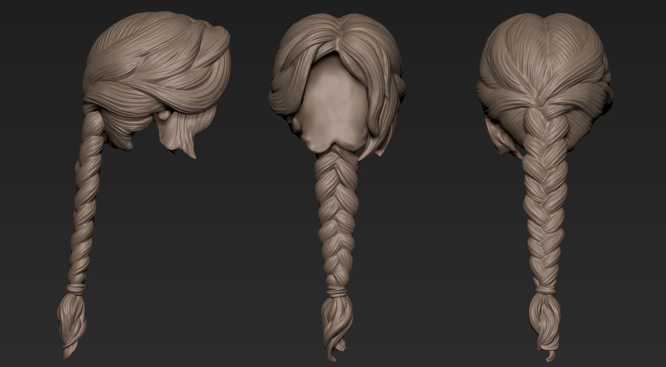 Female Hair Collection 1 3D model_8