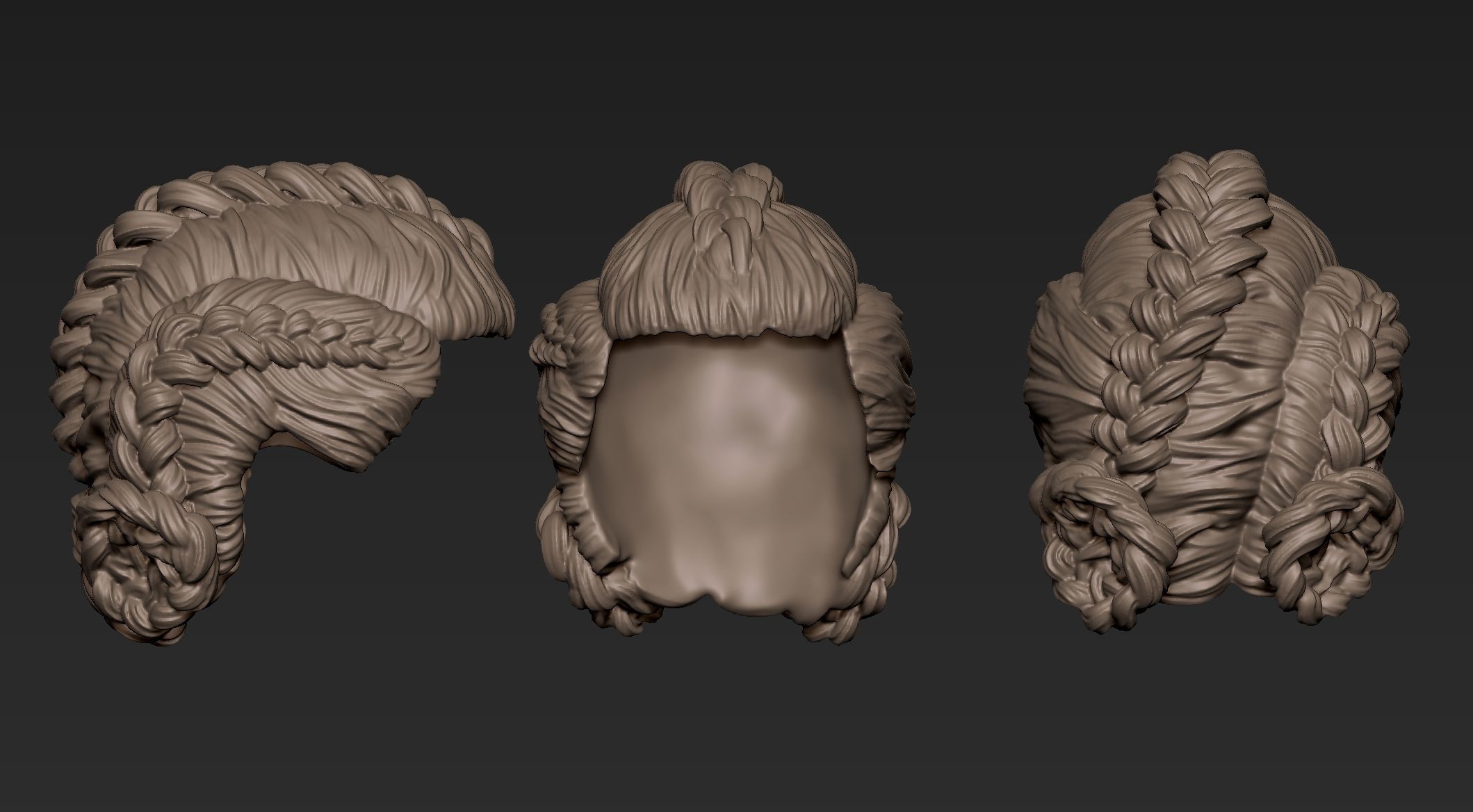 Female Hair Collection 1 3D model_12