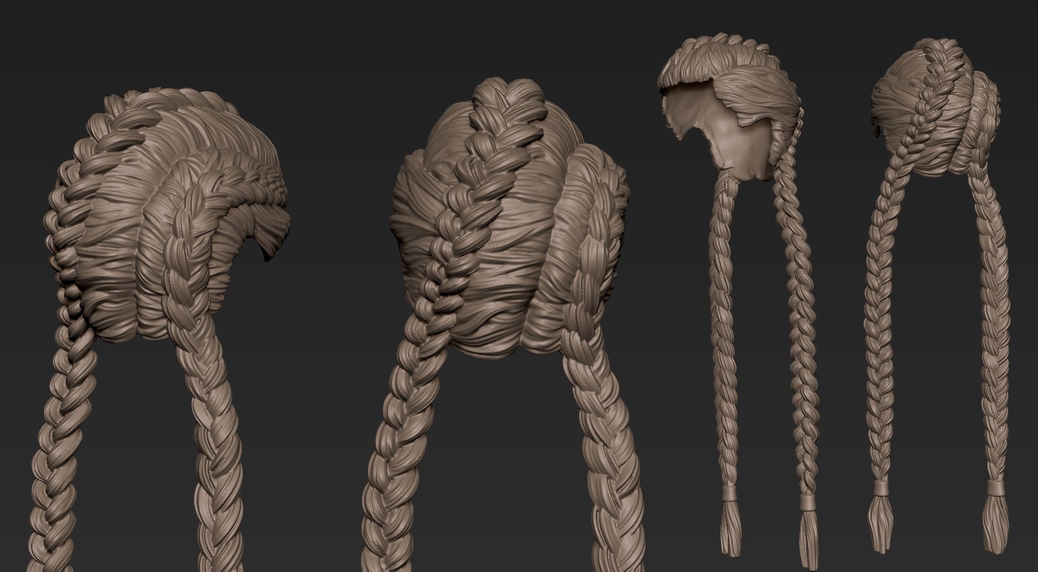 Female Hair Collection 1 3D model_11