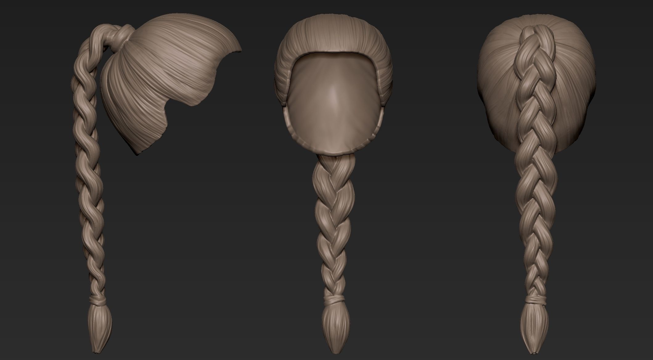 Female Hair Collection 1 3D model_9