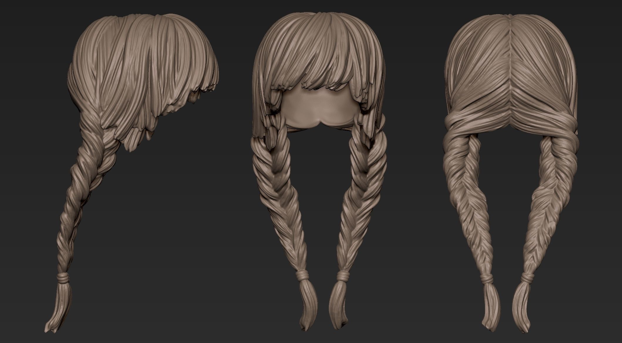 Female Hair Collection 1 3D model_10
