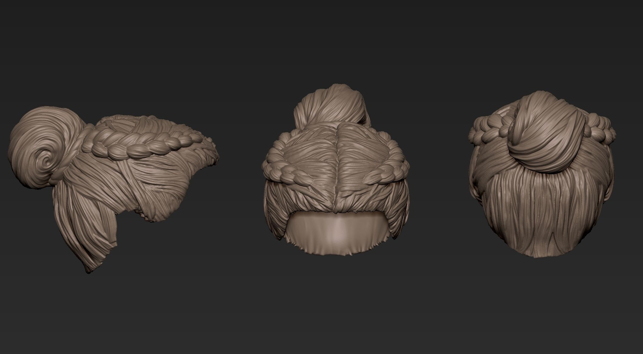 Female Hair Collection 1 3D model_13