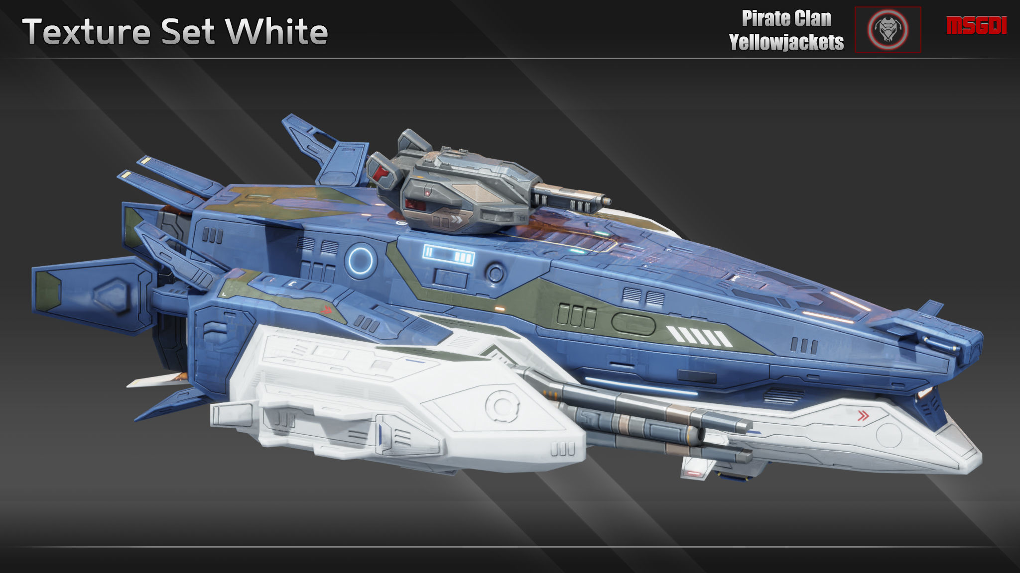 Spaceship Dominator Frigate Low-poly 3D model_9