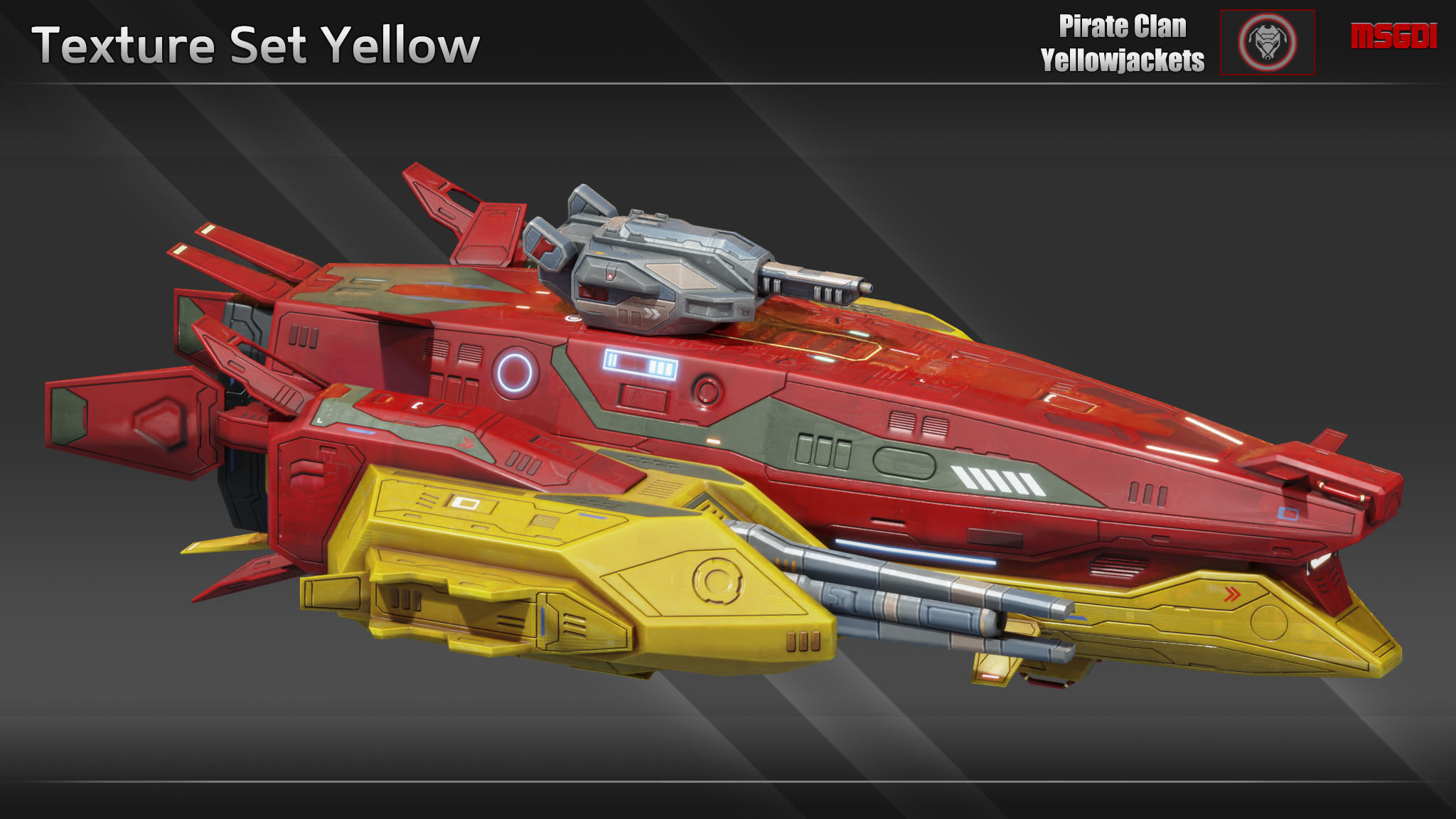 Spaceship Dominator Frigate Low-poly 3D model_10