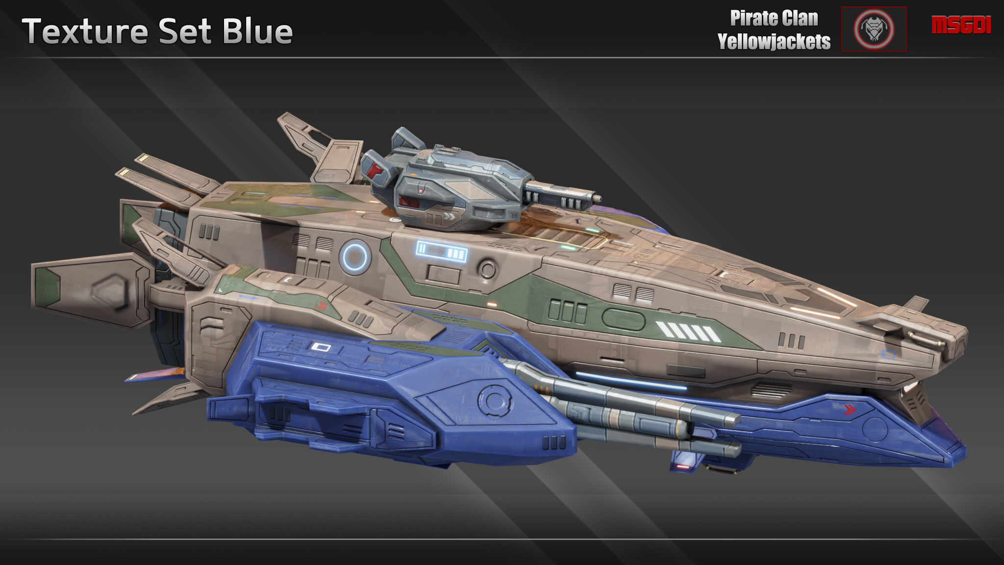 Spaceship Dominator Frigate Low-poly 3D model_6