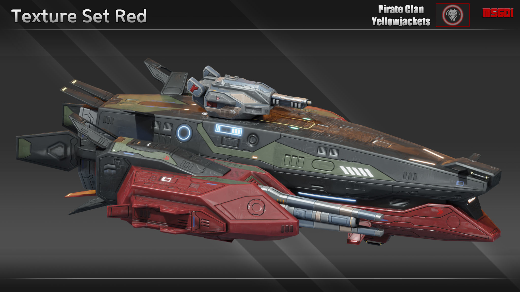 Spaceship Dominator Frigate Low-poly 3D model_8