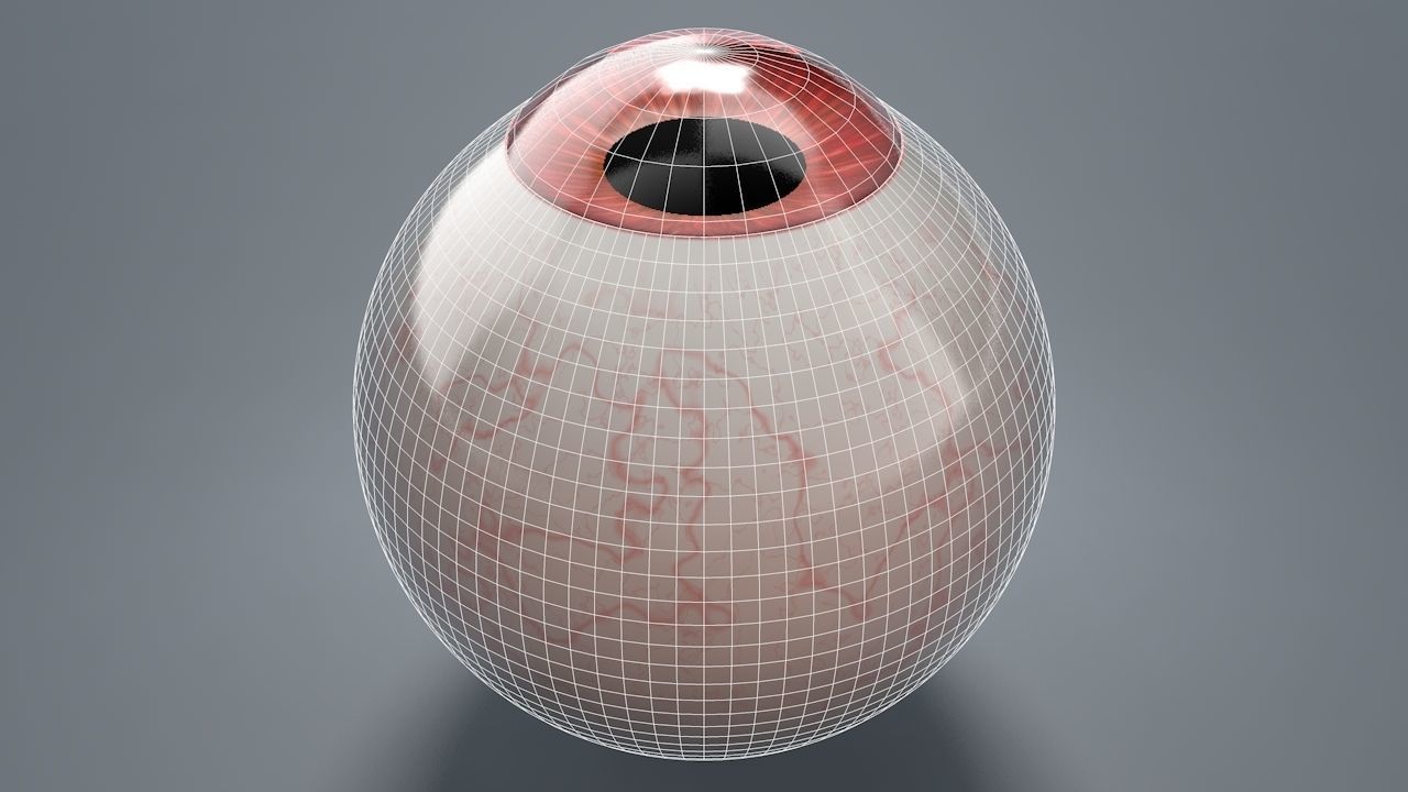 Red Eyeball Low-poly 3D model_9