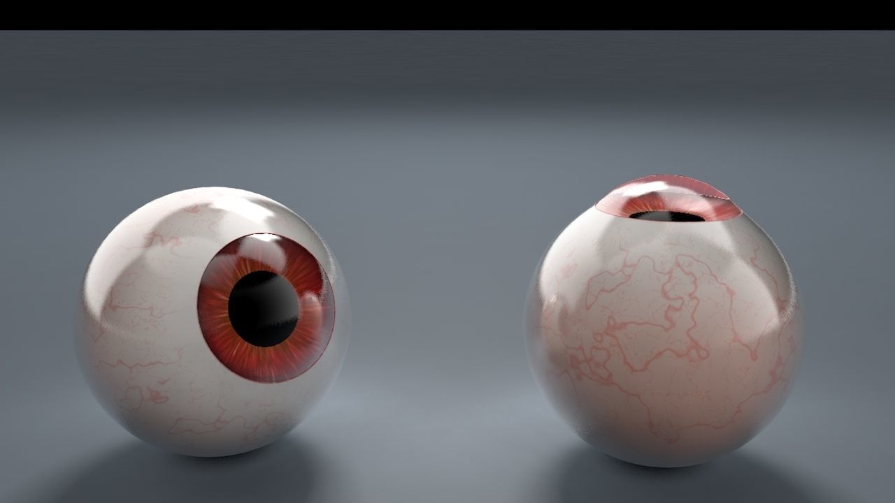 Red Eyeball Low-poly 3D model_5