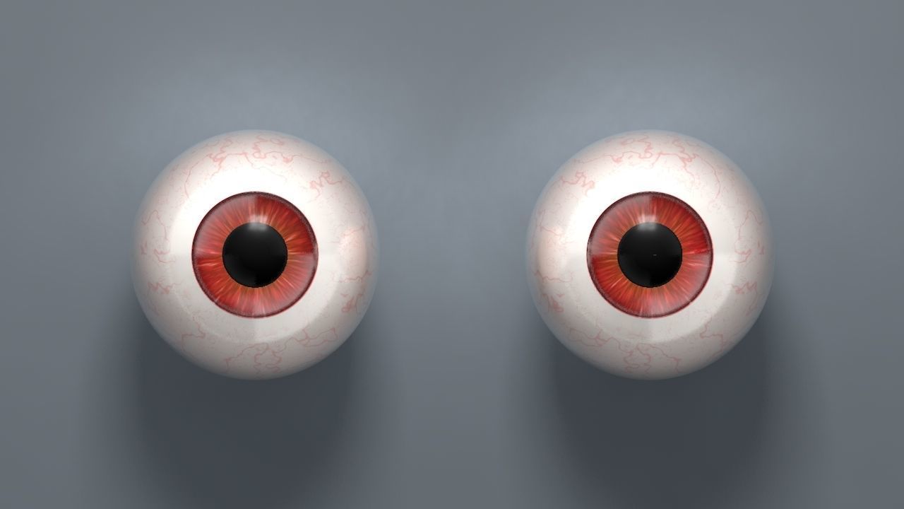 Red Eyeball Low-poly 3D model_1