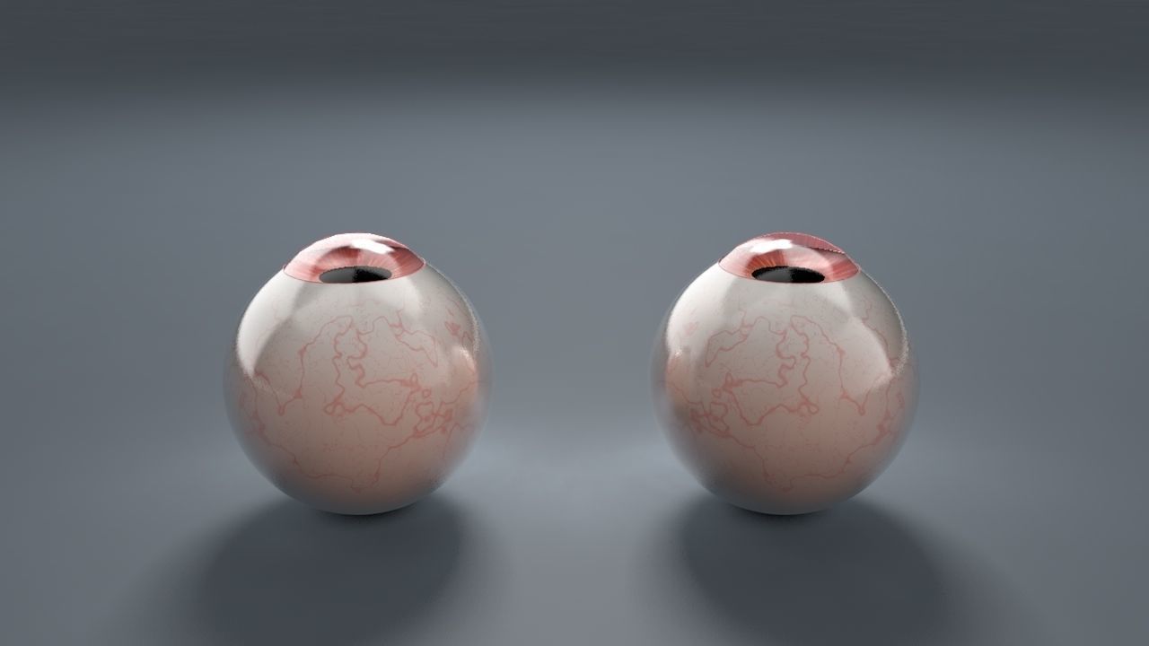 Red Eyeball Low-poly 3D model_2