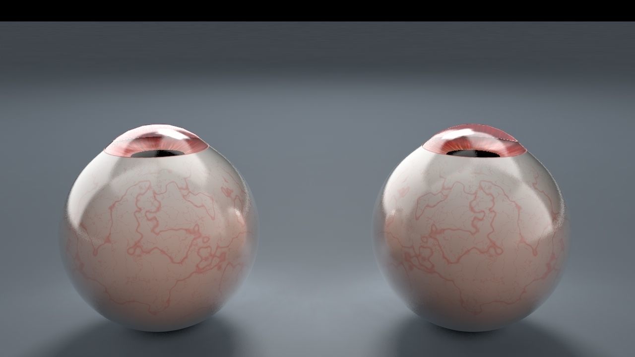 Red Eyeball Low-poly 3D model_3