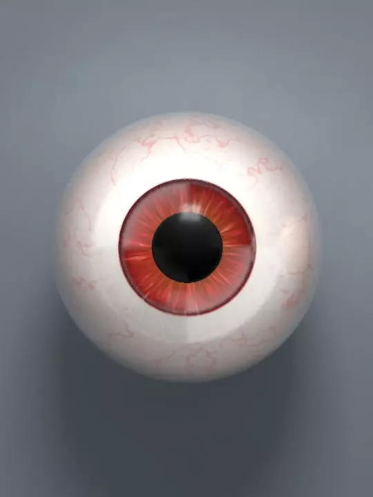 Red Eyeball Low-poly 3D model_0