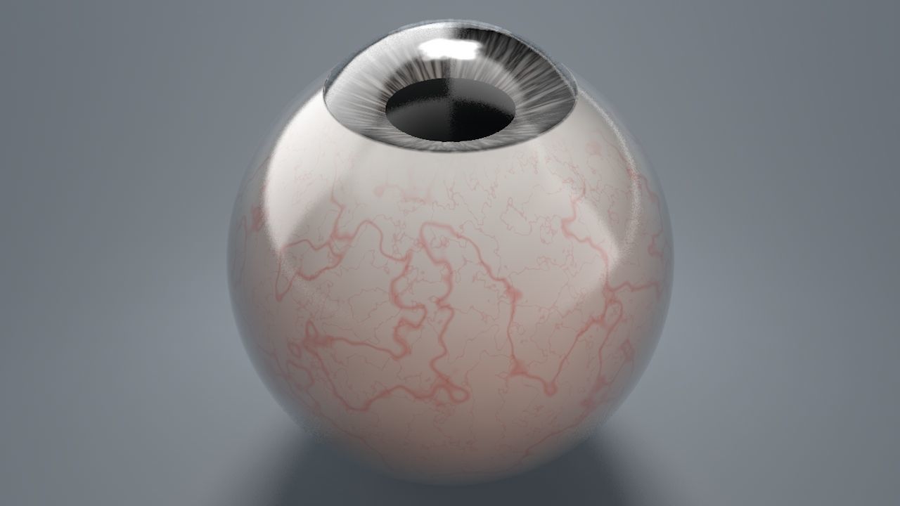 Black Eyeball Low-poly 3D model_7