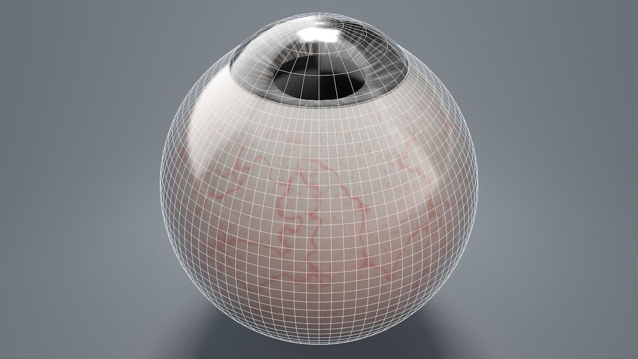 Black Eyeball Low-poly 3D model_9