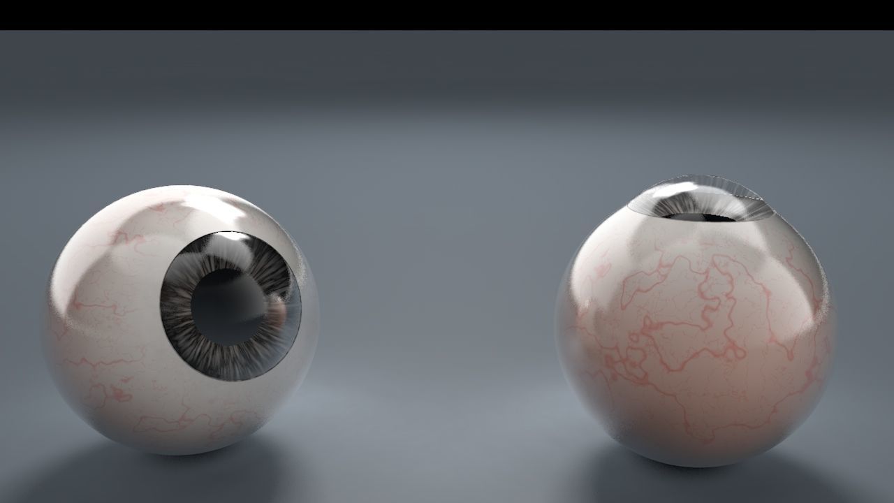 Black Eyeball Low-poly 3D model_4