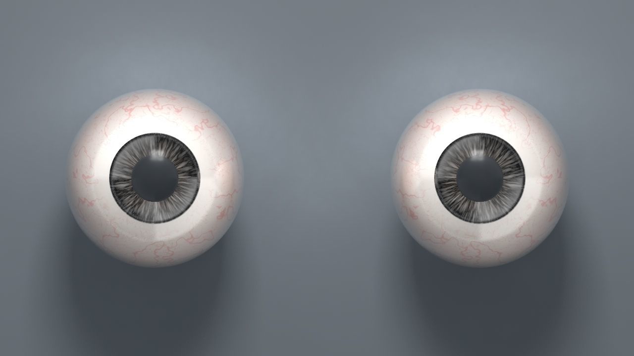 Black Eyeball Low-poly 3D model_1