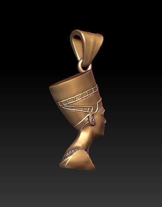 Queen Nefertiti pendant 3D print model_2