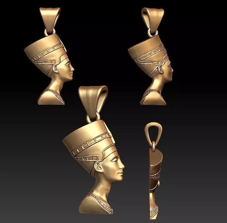 Queen Nefertiti pendant 3D print model_0