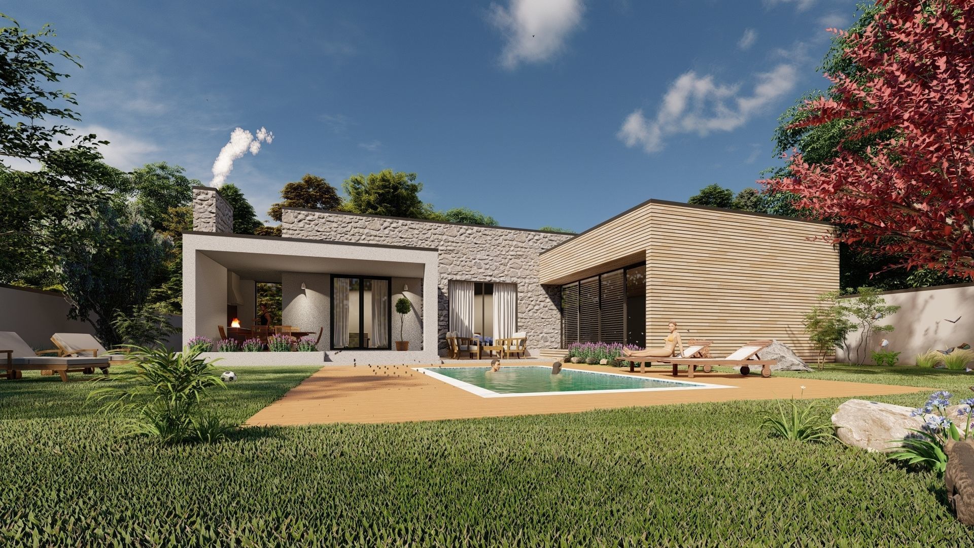 modern design house casa istriana Low-poly 3D model_10