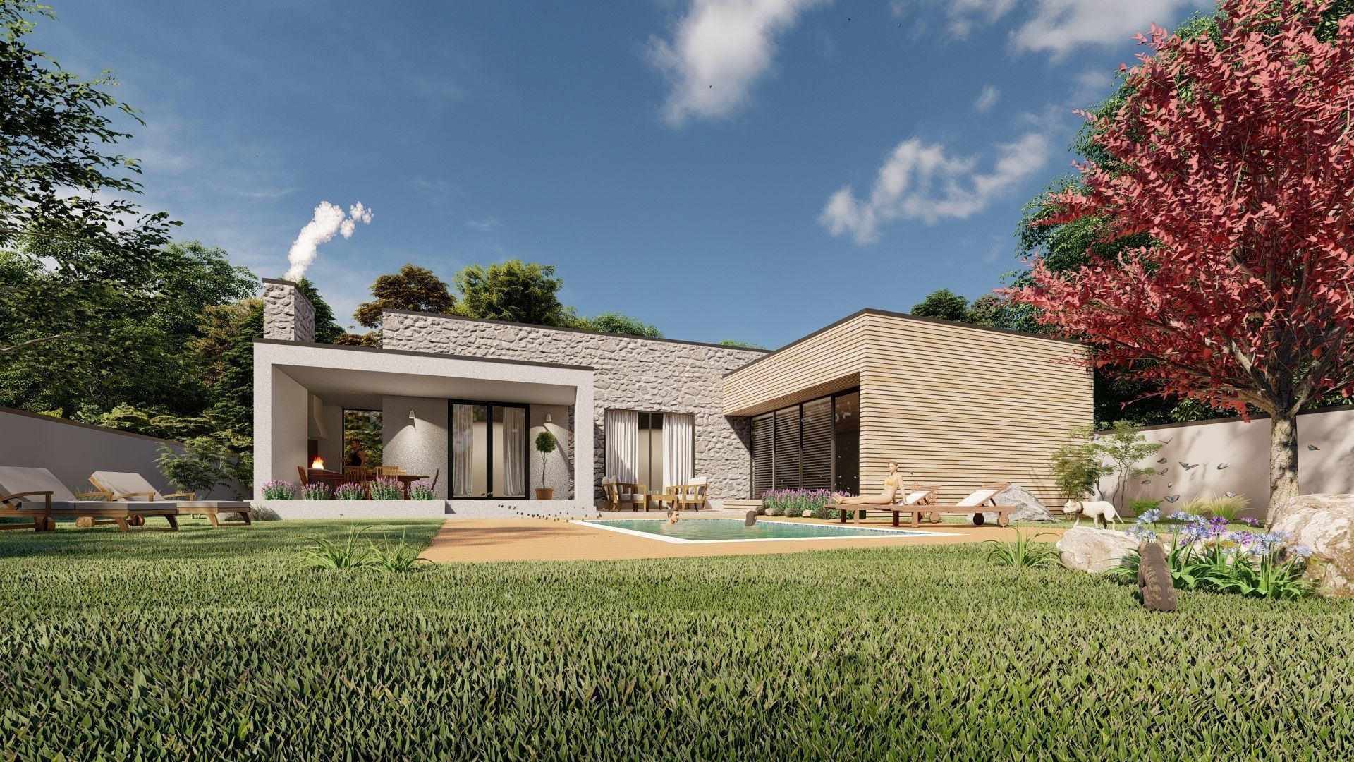 modern design house casa istriana Low-poly 3D model_9