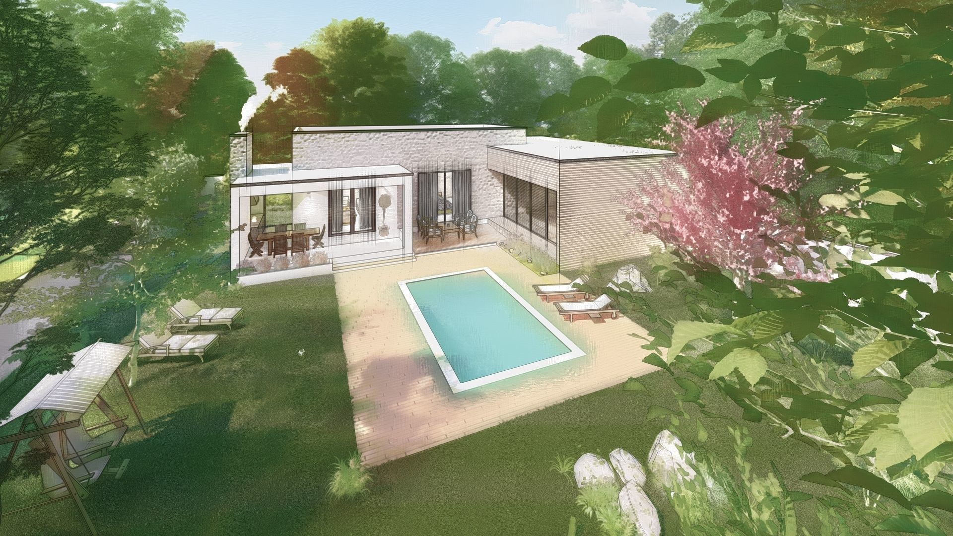 modern design house casa istriana Low-poly 3D model_3