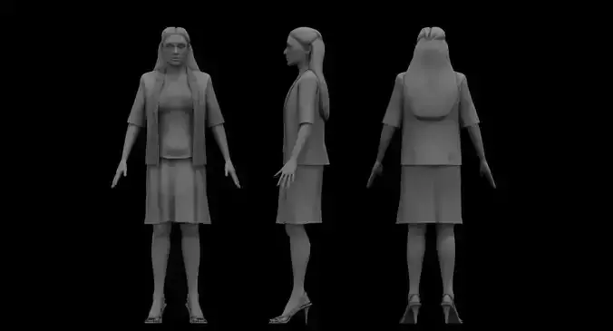 coat shot girl 3d model