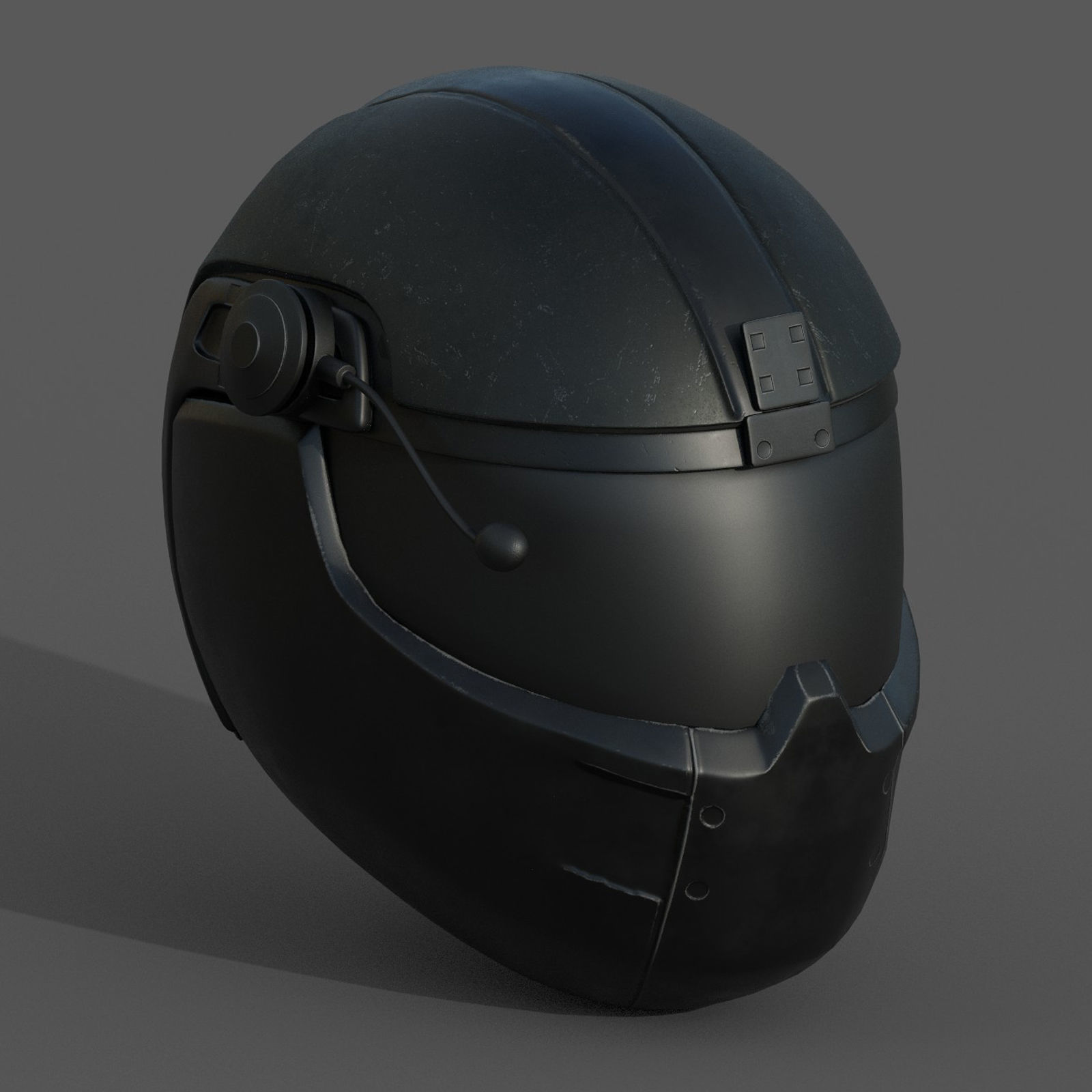 Helmet scifi military combat 3d model low poly human generic  Low-poly 3D model_7