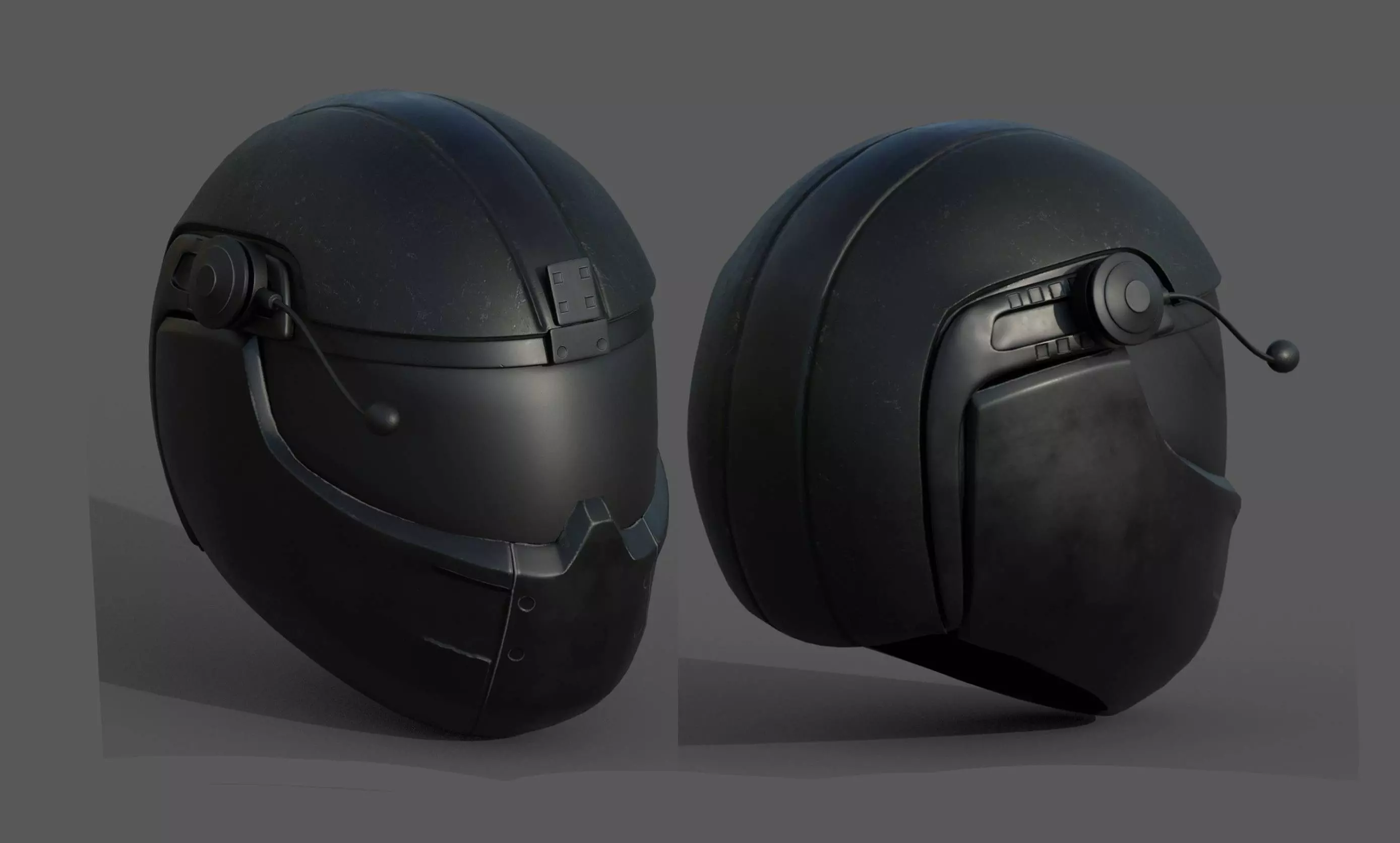 Helmet scifi military combat 3d model low poly human generic  Low-poly 3D model_0