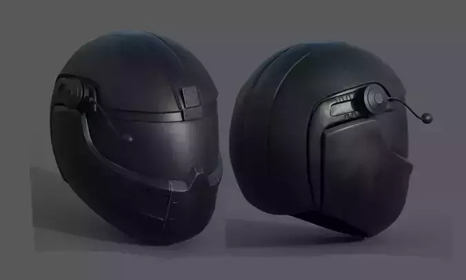 Helmet scifi military combat 3d model low poly human generic 