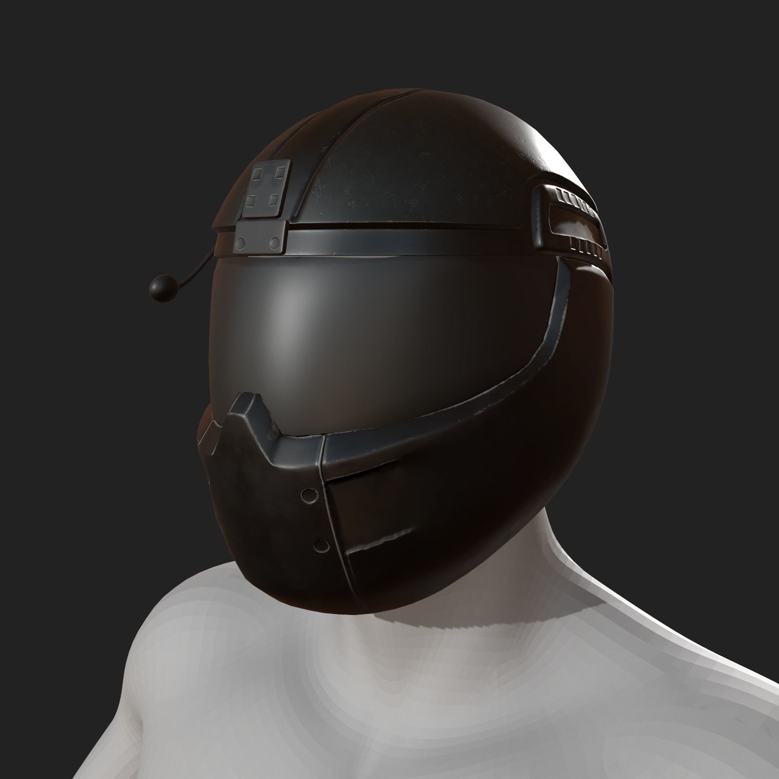 Helmet scifi military combat 3d model low poly human generic  Low-poly 3D model_2