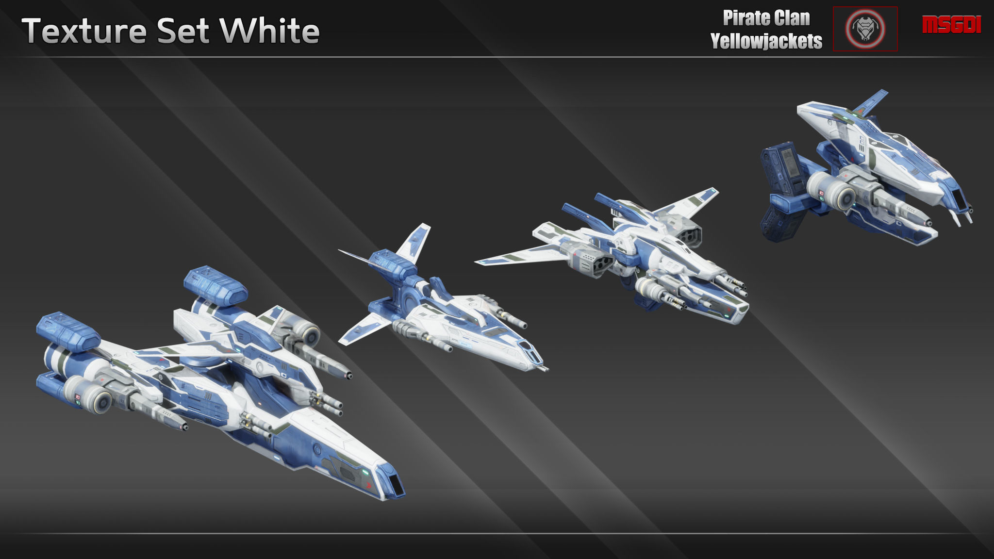 Spaceship Yellowjackets Modular Fighter Kit Low-poly 3D model_13