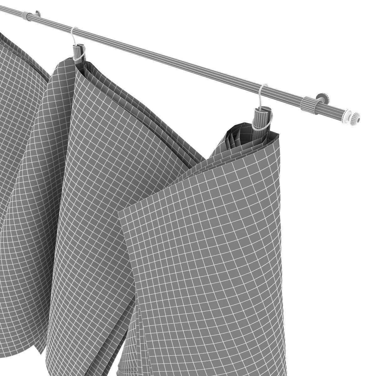 Newspapers hanging on the rail 3D model_10