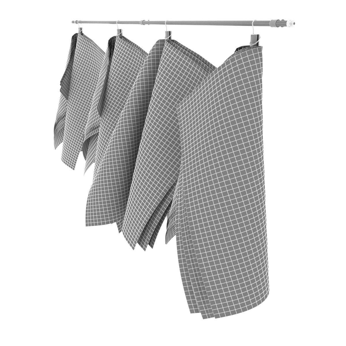 Newspapers hanging on the rail 3D model_11