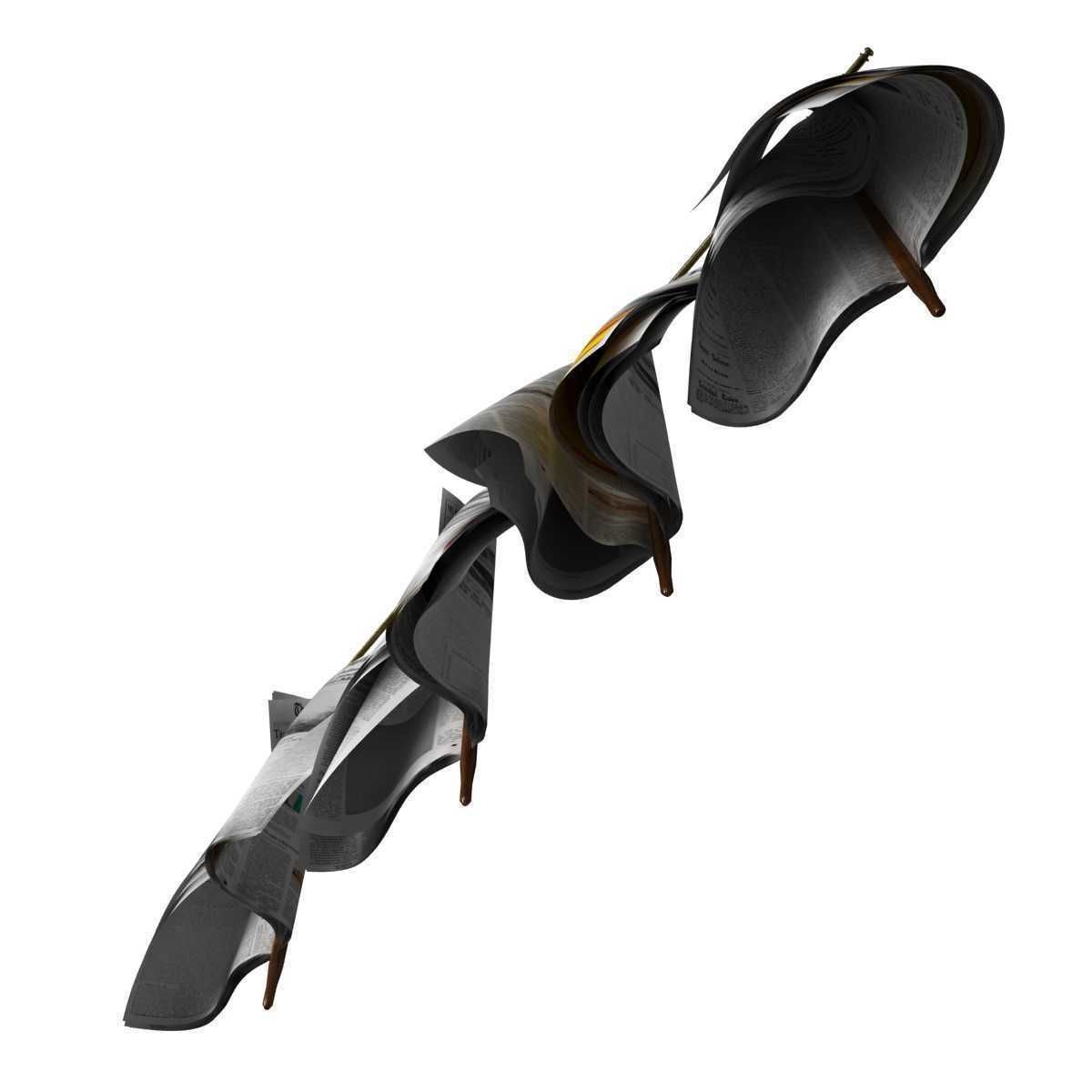 Newspapers hanging on the rail 3D model_7