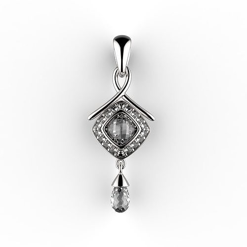 Crystal Square pendant 3D print model