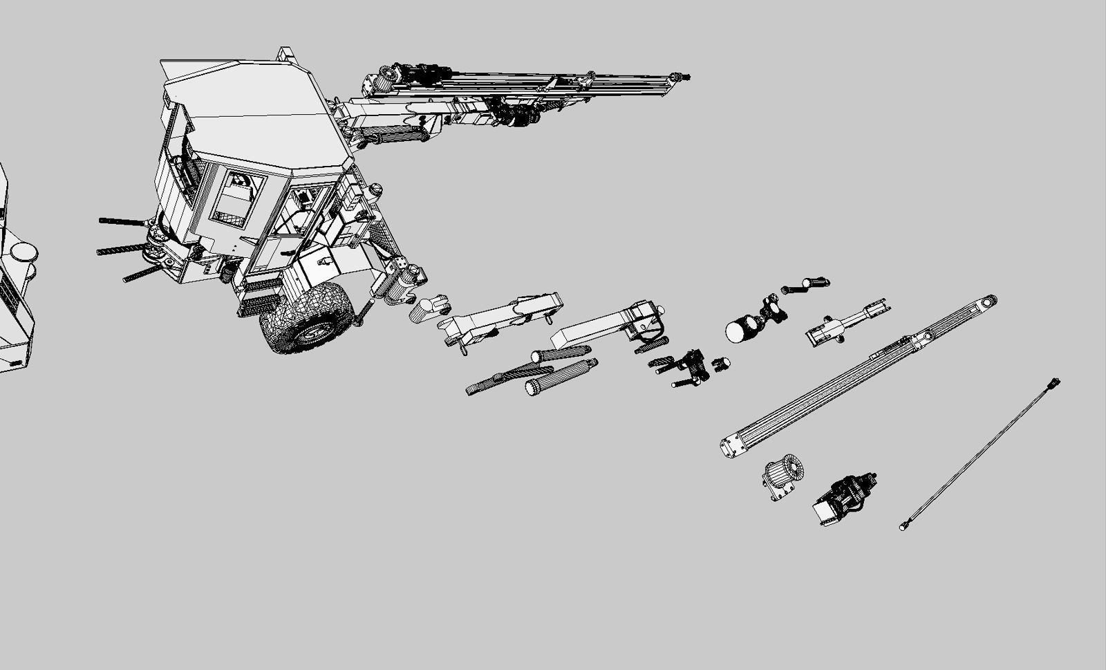 Two-Boom Drill Rig DD421 3D model_27