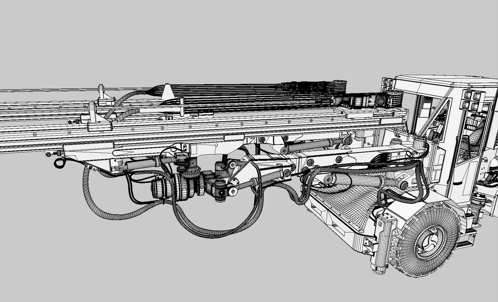 Two-Boom Drill Rig DD421 3D model_21
