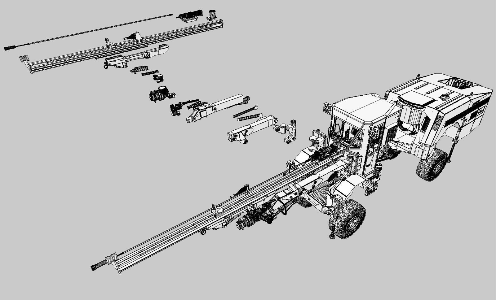 Two-Boom Drill Rig DD421 3D model_26