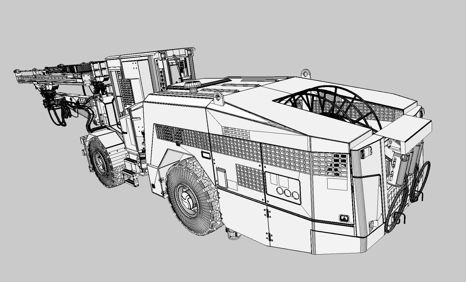Two-Boom Drill Rig DD421 3D model_23