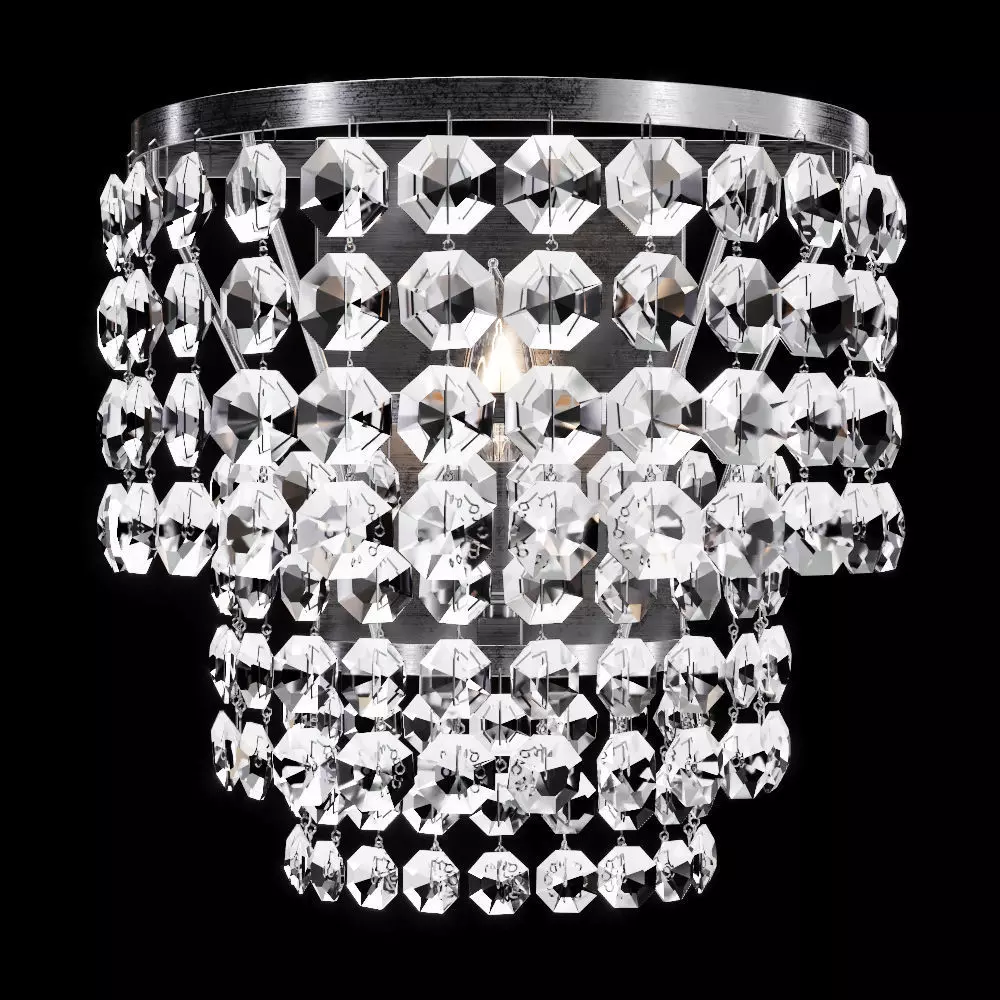 Restoration Hardware SOHO CRYSTAL SCONCE Silver 3D model_0