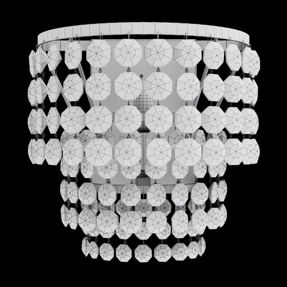 Restoration Hardware SOHO CRYSTAL SCONCE Silver 3D model_1
