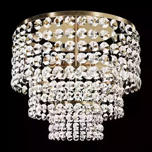 Restoration Hardware SOHO CRYSTAL LARGE FLUSHMOUNT Brass