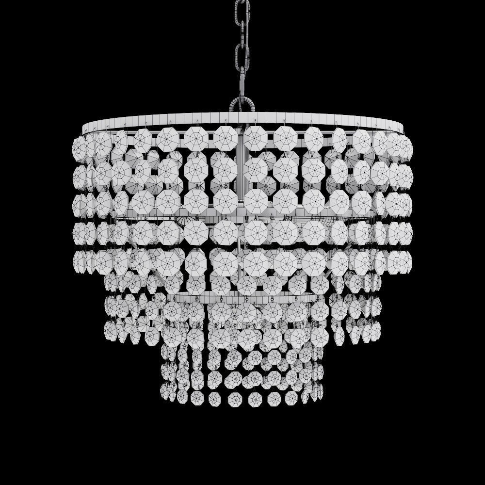Restoration Hardware SOHO CRYSTAL LARGE PENDANT Silver 3D model_1